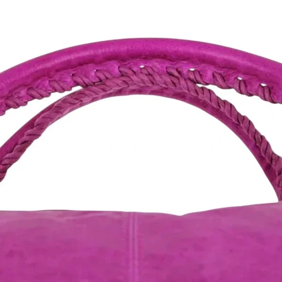 Auth Balenciaga large City Work Giant silver Hardware Magenta Lambskin Bag New - Picture 5 of 15